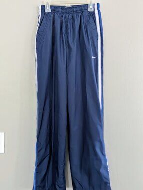 Vintage Nike Boys Elastic Waist Track Pants with Pockets Blue Size Large 14/16